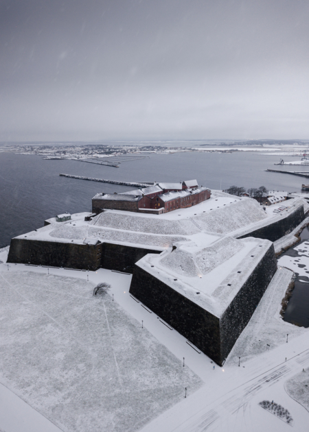 Snö på Varbergs Fästning